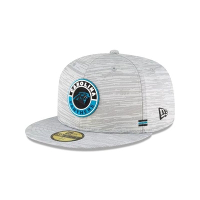 Grey Carolina Panthers Hat - New Era NFL Official NFL Fall Sideline 59FIFTY Fitted Caps USA6413597